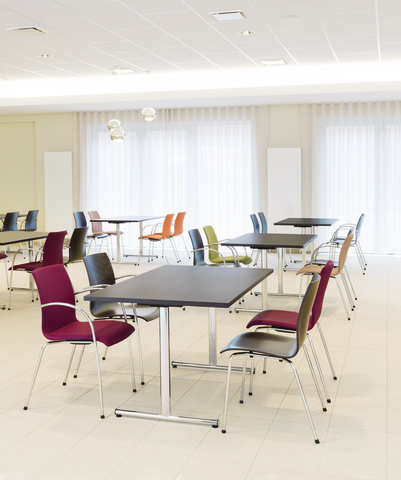 TRIO FRAME CHAIR 4L W, TRIO FRAME CHAIR 4LA W, TRIO FRAME CHAIR 4L UPH, TRIO FRAME CHAIR 4LA UPH, DELGADO MEETING TABLE LF RC, Woonzorgcentrum Paradijs, Lier, Belgium