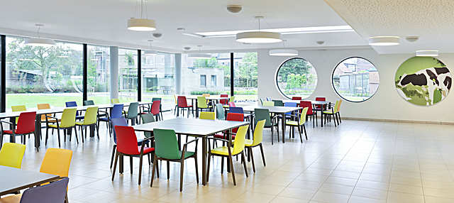 YARA FRAME CHAIR 4L UPH, YARA FRAME CHAIR 4LA UPH, PINTA MEETING TABLE SQ/RC, WZC Rustenhove, Ledegem, Belgium