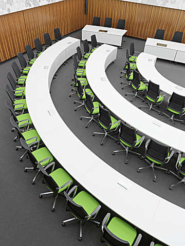 SAO PAULO SWIVEL CHAIR UPH LIGHT, SAN SIRO MEETING TABLE T-LEG TF RC 2, Ratssaal der Stadt Gtersloh, Deutschland